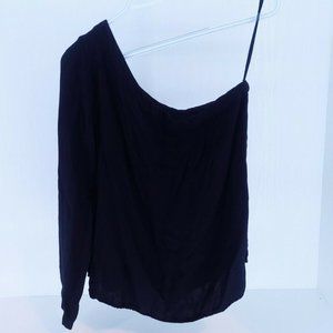 Anthropologie Top One Shoulder Long Sleeve